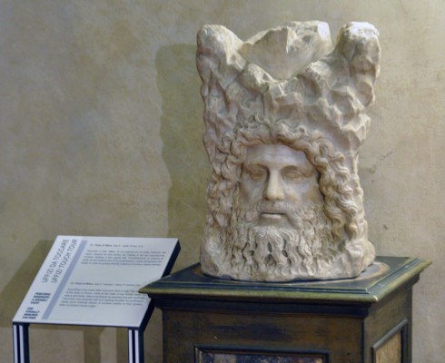 Fragment of sculpture with head of Mitra